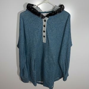 Soft Surroundings Cabin Cuddle Up Hooded Top Size M‎